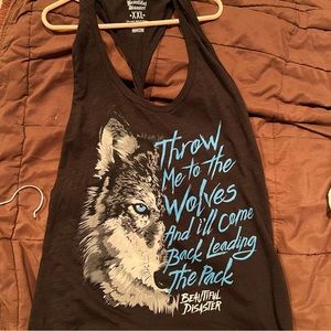 ***SOLD***Beautiful disaster wolf tank
